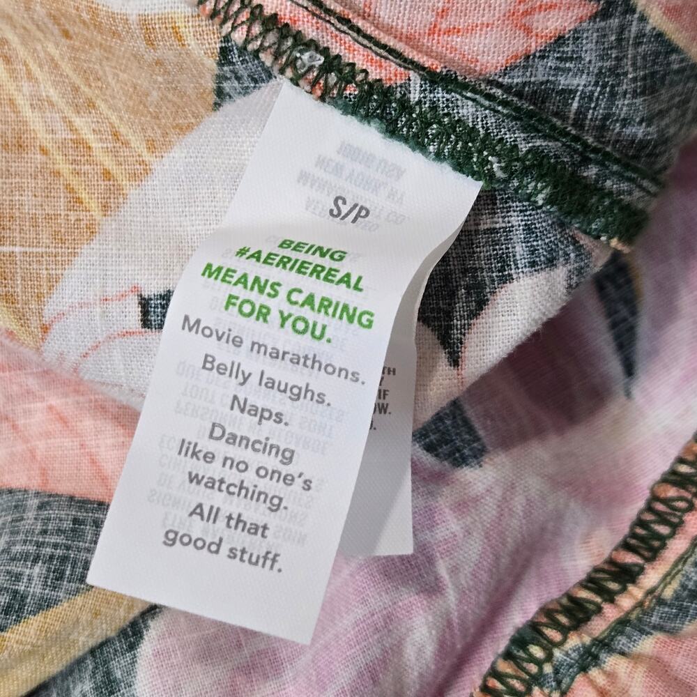NWT Aerie Floral Wrap Linen‎ Blend Mini Skirt Pink Orange Beachy Resort Small - Picture 6 of 9